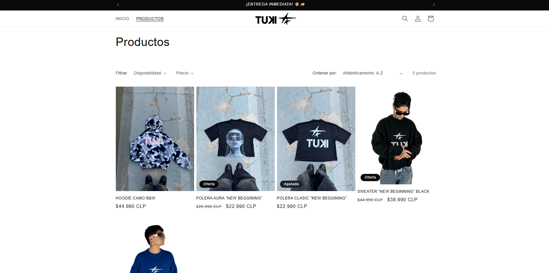 Captura del sitio web Tuki